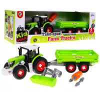 Traktor pótkocsival, felcsavarozható homokrakodóval Inlea4Fun FARM TRACTOR 