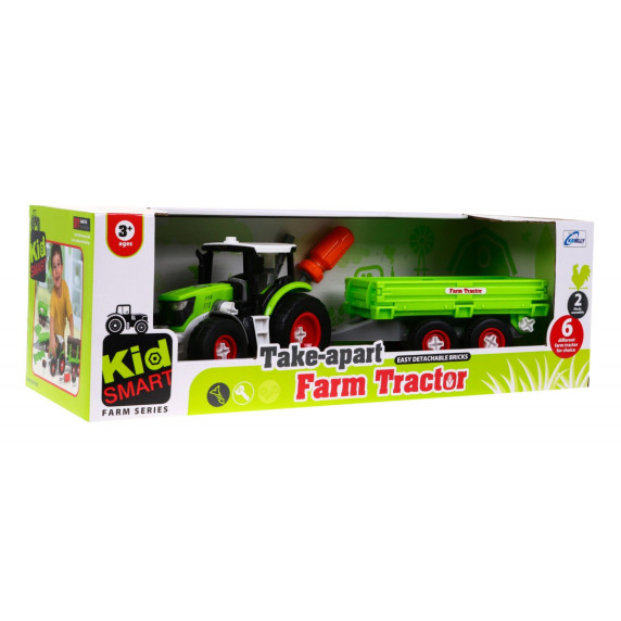 Traktor pótkocsival, felcsavarozható homokrakodóval Inlea4Fun FARM TRACTOR