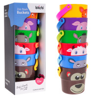 Gyermek vödör készlet 6 darabos KAICHI Zoo Stack Buckets 