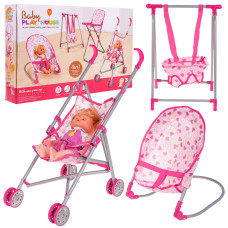Játékbaba kiegészítőkkel - babakocsi, bölcső, szék Inlea4Fun BABY PLAY HOUSE Előnézet