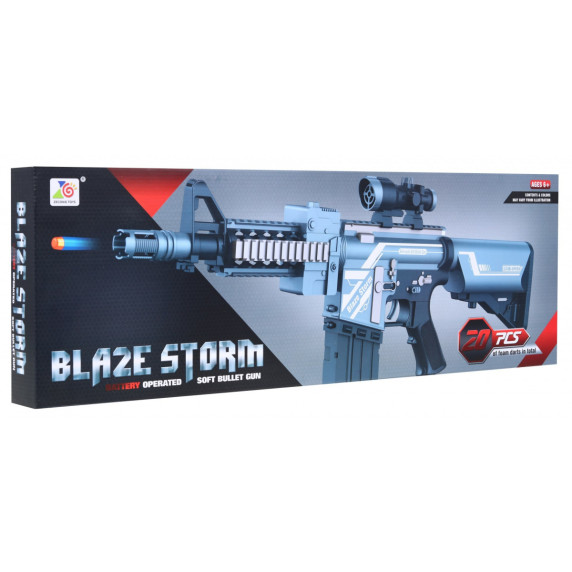 Szivacslövő fegyver 20 darab tölténnyel BLAZE STORM - Szürke/kék