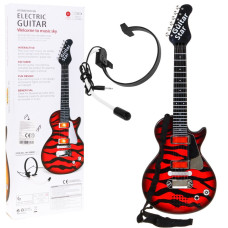 Elektromos gitár mikrofonos fejhallgatóval Inlea4Fun ELECTRIC GUITAR - Fekete/piros Előnézet