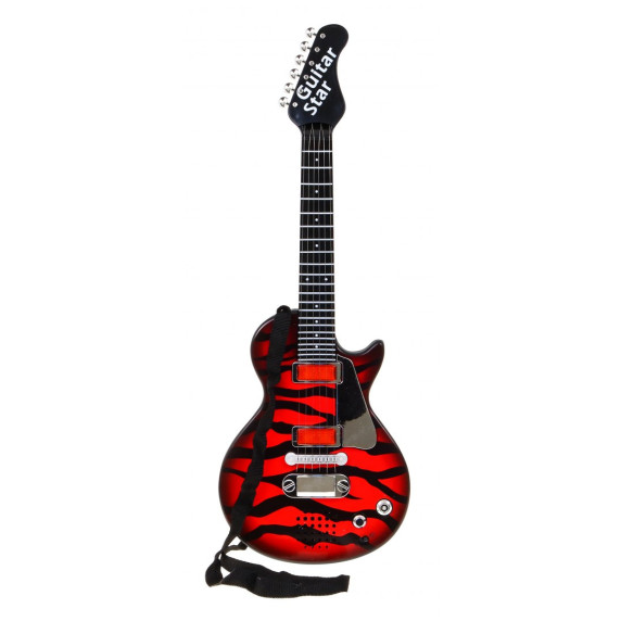 Elektromos gitár mikrofonos fejhallgatóval Inlea4Fun ELECTRIC GUITAR - Fekete/piros