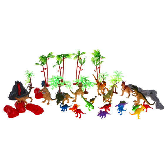 Dinoszaurusz figura készlet színes alátéttel Inlea4Fun DINOSAUR PARADISE