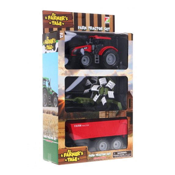Traktor pótkocsival és szénaforgatóval Inlea4Fun FARMER´S TALE