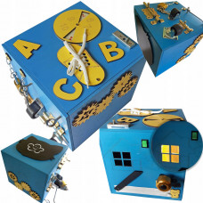 Fa készségfejlesztő játék, fejlesztő kocka Inlea4Fun - Kék nagy KM4 Előnézet