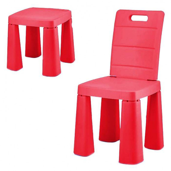Műanyag gyerekszék és ülőke Inlea4Fun EMMA - Piros
