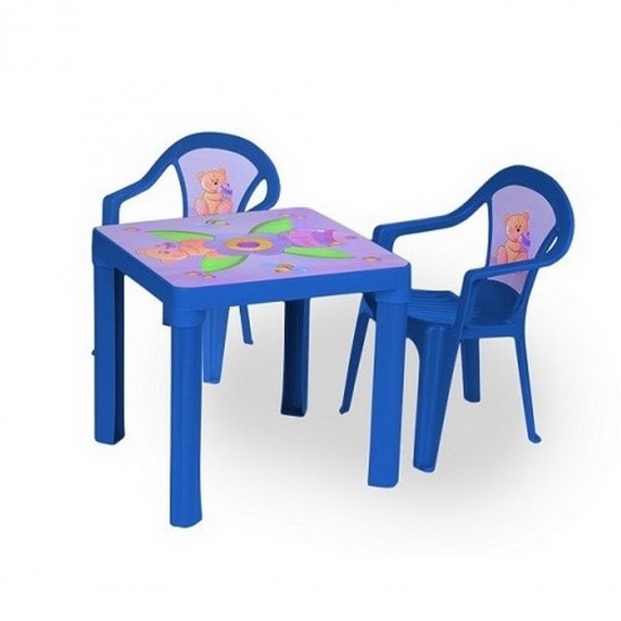 Kisasztal 2 székkel Inlea4Fun - Kék
