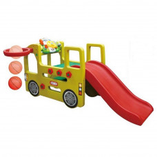 Kerti játszótér csúszdával és játék műszerfallal 152 cm Inlea4Fun - Autóbusz  Előnézet
