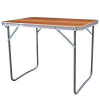 Összecsukható kemping asztal 80x60x70 cm AGA MR2020-Wooden - Barna 