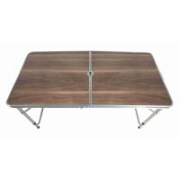 Összecsukható kemping asztal 120x60x54/60/70 cm AGA MR2021-Wooden - Barna 