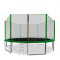 Trambulin külső védőhálóval 430 cm AGA SPORT PRO + létra és cipőtartó - Sötét zöld