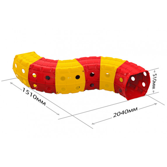 Játszó alagút 240x151x51 cm Inlea4Fun - sárga/piros