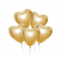 Léggömb, lufi készlet 6 darab GoDan - Beauty&Charm platinum gold hearts 