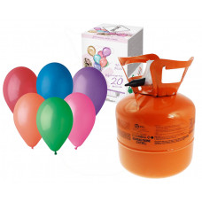 Hélium palack 20 lufi felfújásához 25 darab színes lufival GoDan - Narancssárga Előnézet
