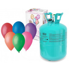 Hélium palack 50 lufi felfújásához 25 darab színes lufival GoDan - Türkiz Előnézet