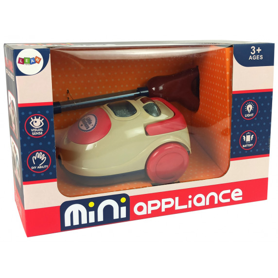 Játék porszívó Inlea4Fun Mini Appliance - bézs/piros
