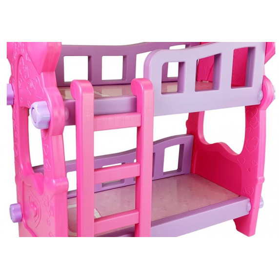 Emeletes ágy játékbabáknak Inlea4Fun SWEET BABY - Rózsaszín