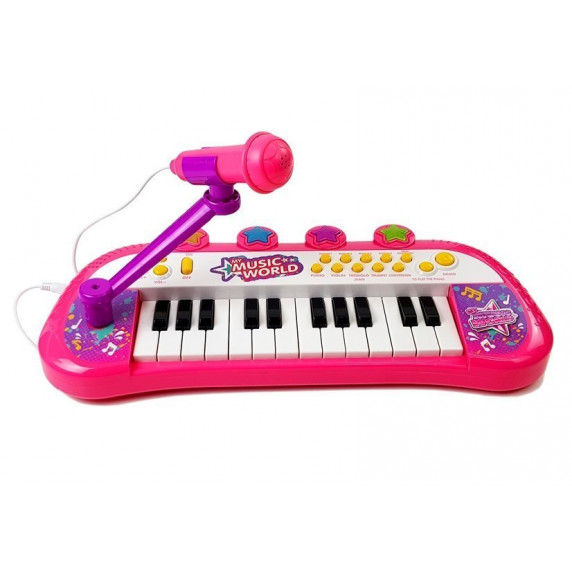 Elektronikus játék zongora ülőkével Inlea4Fun MY MUSIC WORLD - rózsaszín