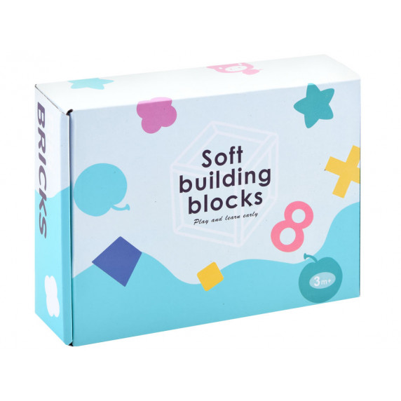 Készségfejelsztő gumi építőkockák Inlea4Fun SOFT BUILDING BLOCKS