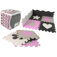 Habszivacs szőnyeg puzzle 25 darabos Inlea4Fun - fekete, rózsaszín 
