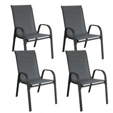 Kerti szék 4 darab Linder Exclusiv MC330881 STAPEL - Szürke Előnézet