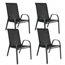 Kerti szék 4 darab Linder Exclusiv MC330880 STAPEL - Fekete Előnézet