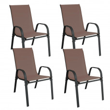 Kerti szék 4 darab Linder Exclusiv MC330884 STAPEL - Barna Előnézet