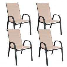 Kerti szék 4 darab Linder Exclusiv MC330883 STAPEL - Bézs Előnézet