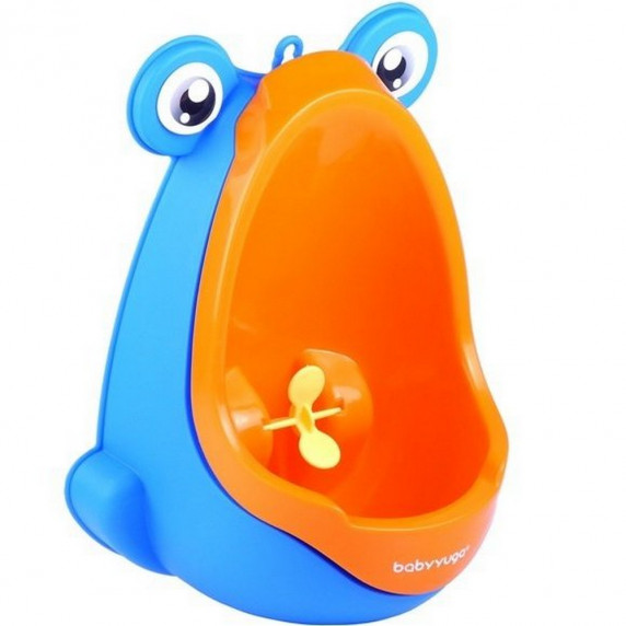 Béka formájú mini piszoár BabyYuga - Kék/narancssárga