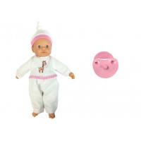 Játék baba fehér pizsamában cumival LUNABEBE 40 cm 