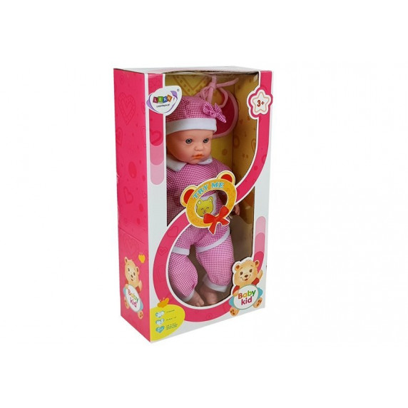 Játék baba 45 cm Inlea4Fun BABY KID - rózsaszín