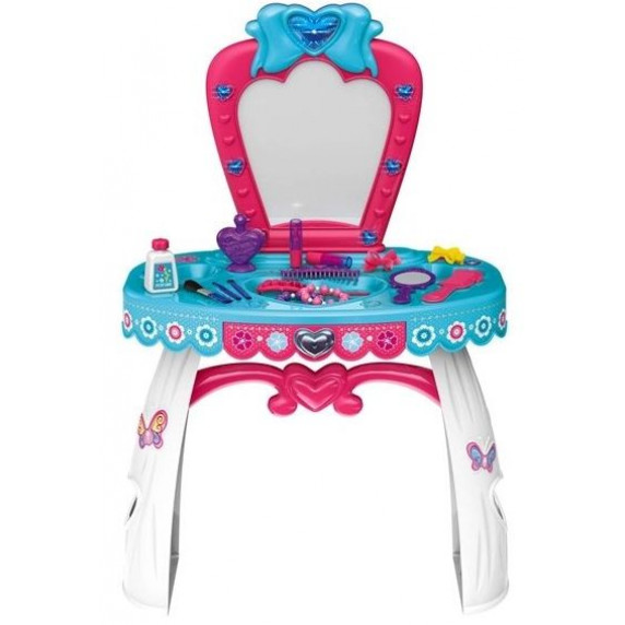 Szépítkező asztal Inlea4Fun BEAUTY DRESSER BOW - kék/rózsaszín