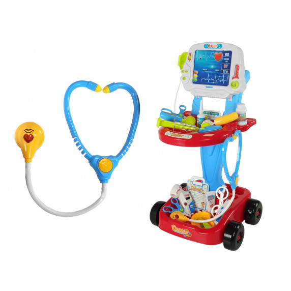 Orvosi kocsi gyerekeknek Inlea4Fun MEDICAL PLAY SET - kék/piros