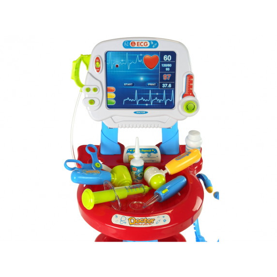 Orvosi kocsi gyerekeknek Inlea4Fun MEDICAL PLAY SET - kék/piros