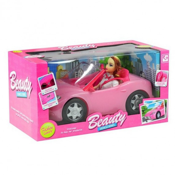 Rózsaszín autó babával Inlea4Fun BEAUTY 