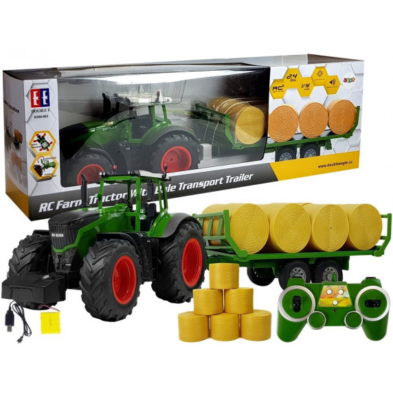 Távirányítós RC traktor szalmabálákkal Inlea4Fun RC FARM TRAKTOR
