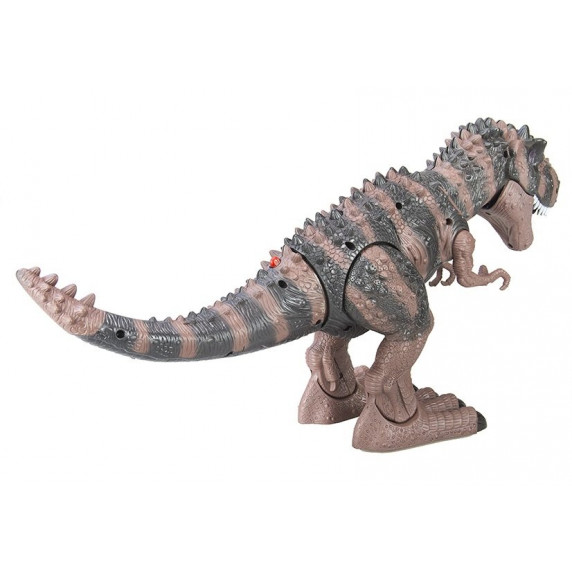 Lépegető, sétáló dinoszaurusz figura fény- és hangeffektekkel Inlea4Fun TYRANNOSAURUS REX - csíkos