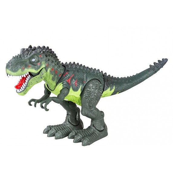 Lépegető, sétáló dinoszaurusz figura fény- és hangeffektekkel Inlea4Fun TYRANNOSAURUS REX - zöld