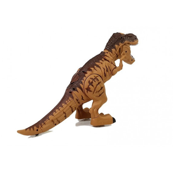 Lépegető, sétáló dinoszaurusz figura fény- és hangeffektekkel Inlea4Fun TYRANNOSAURUS REX - barna