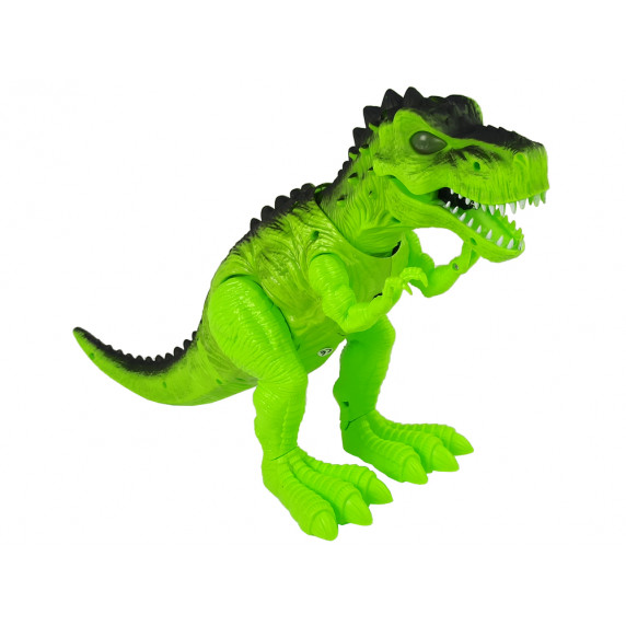 Lépegető, sétáló dinoszaurusz figura fény- és hangeffektekkel Inlea4Fun TYRANNOSAURUS REX - világos zöld