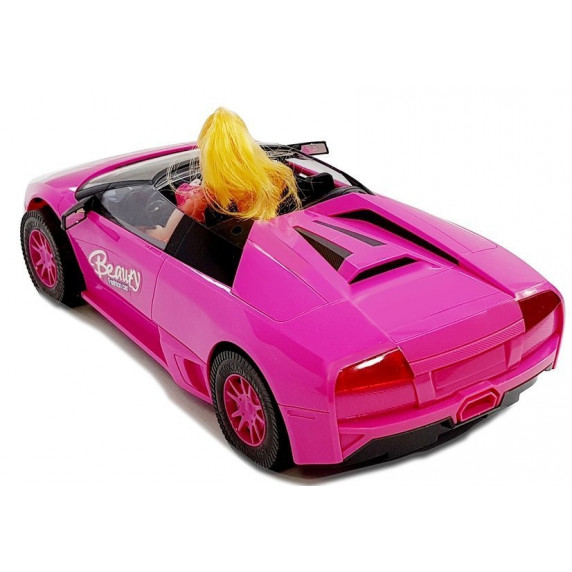 Kabrió játék autó babával Bella - sötét rózsaszín