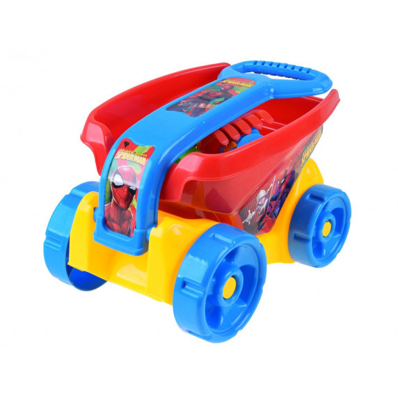 Húzható kocsi homokozó játékokkal Inlea4Fun - Pókember