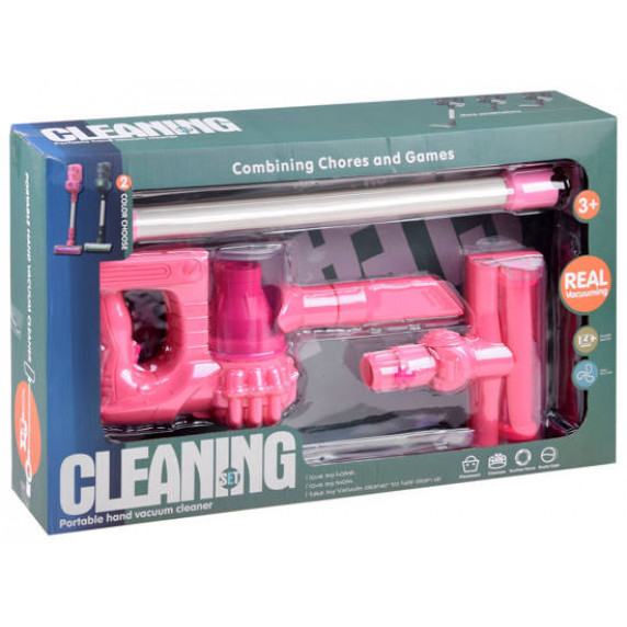 Vezeték nélküli játék porszívó Inlea4Fun CLEANING SET- rózsaszín