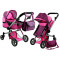 Játékbabakocsi mély/sportkocsi ALICA - rózsaszín