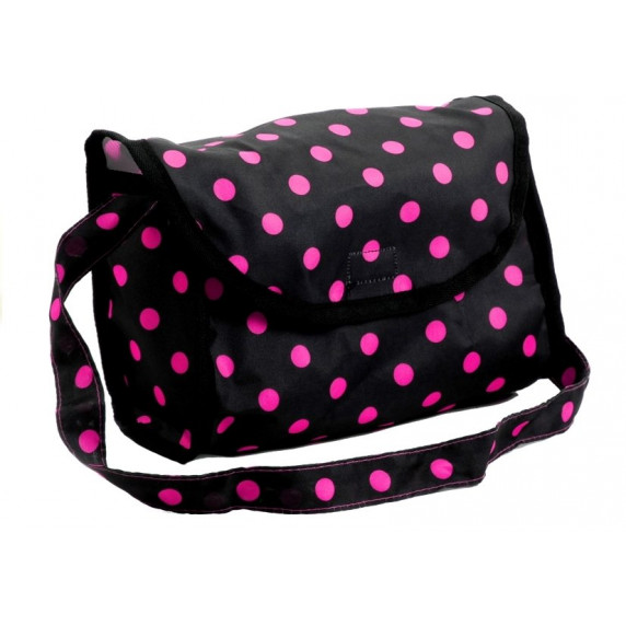 Játék babakocsi ALICA - rózsaszín/fekete + táska