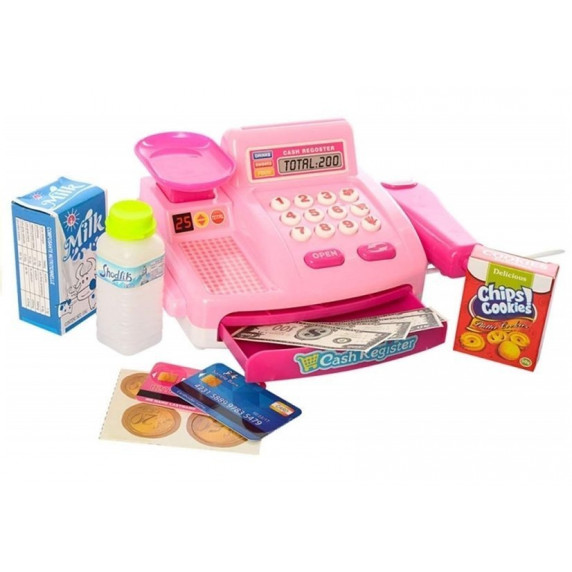Mini cukrászda pénztárgéppel Inlea4Fun DELUXE CANDY SHOP - Rózsaszín
