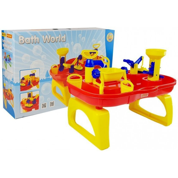 Vizes játékasztal Inlea4Fun BATH WORLD - sárga/piros