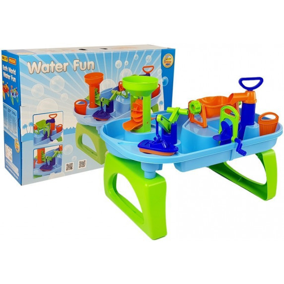 Vizes homokozó asztal Inlea4Fun WATER FUN - kék/zöld