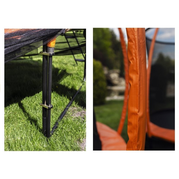 Trambulin belső védőhálóval 500 cm LEAN SPORT BEST 16 ft - Narancssárga